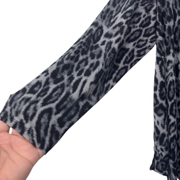 Worthington Woman 1X Long Sleeve Animal Print Tunic Top With Studded Neckline - Picture 10 of 13